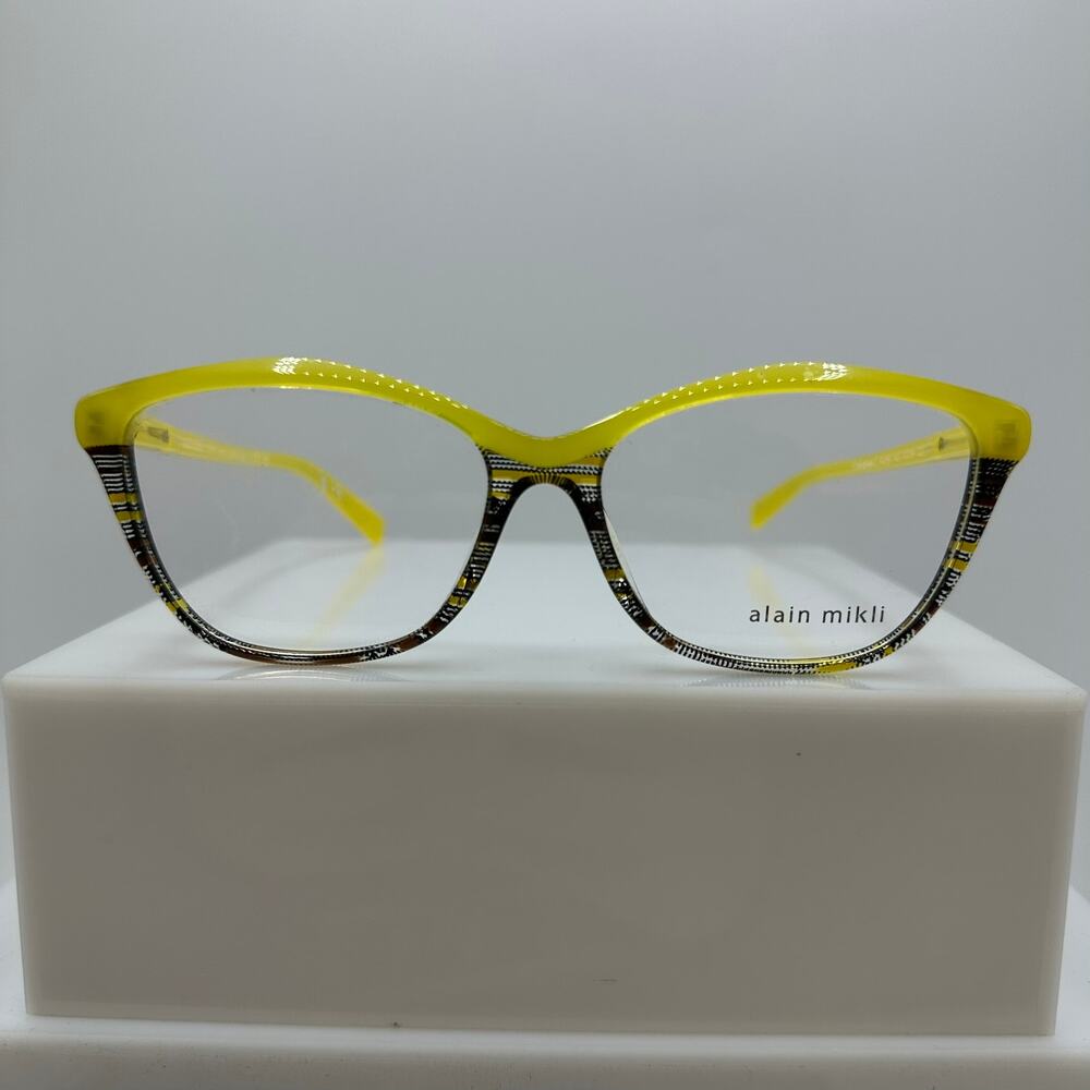 Alain Mikli Cleophee 2 A03154 003 Yellow Brown Opal Womens Cat Eye 54-15-140